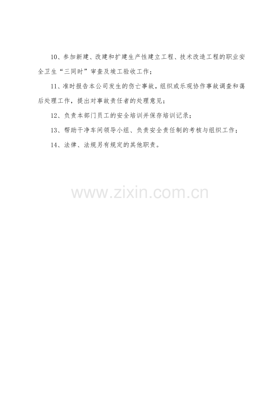 洁净车间安全部安全职责.docx_第2页