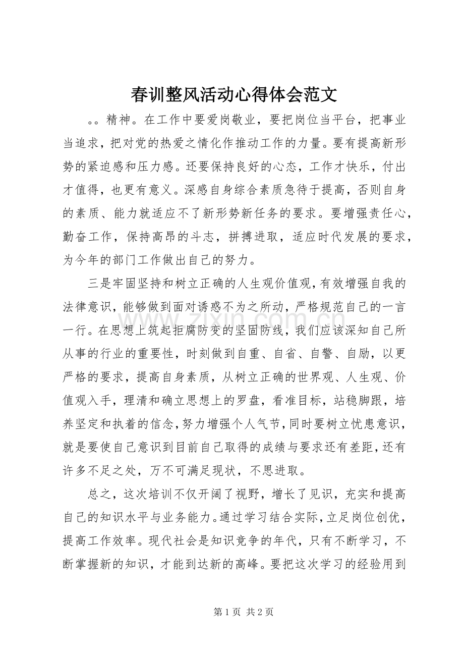 春训整风活动心得体会范文.docx_第1页