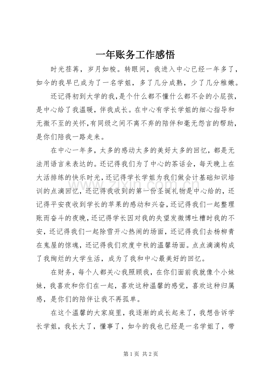 一年账务工作感悟.docx_第1页