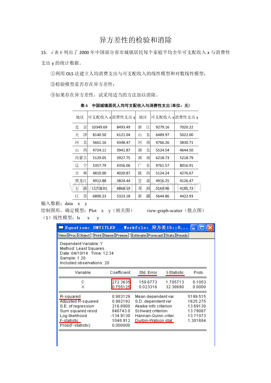 eviews操作步骤异方差自相关.docx_第1页