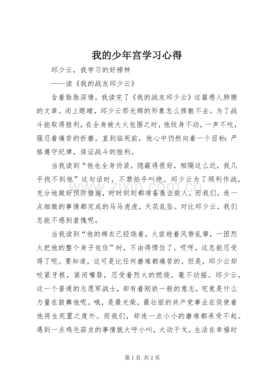 我的少年宫学习心得.docx_第1页