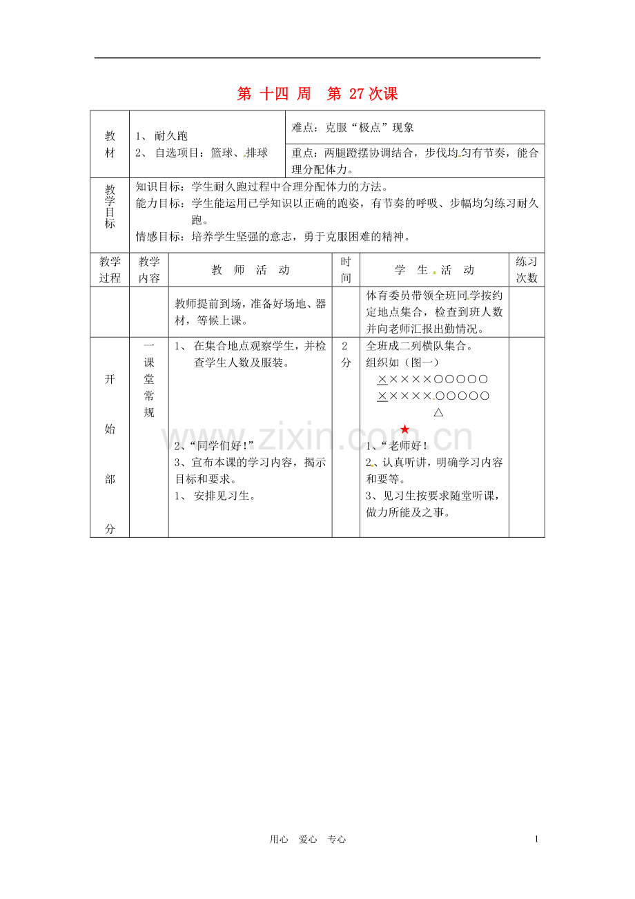 江苏省徐州市第二十二中学八年级体育-第27次课教案.doc_第1页