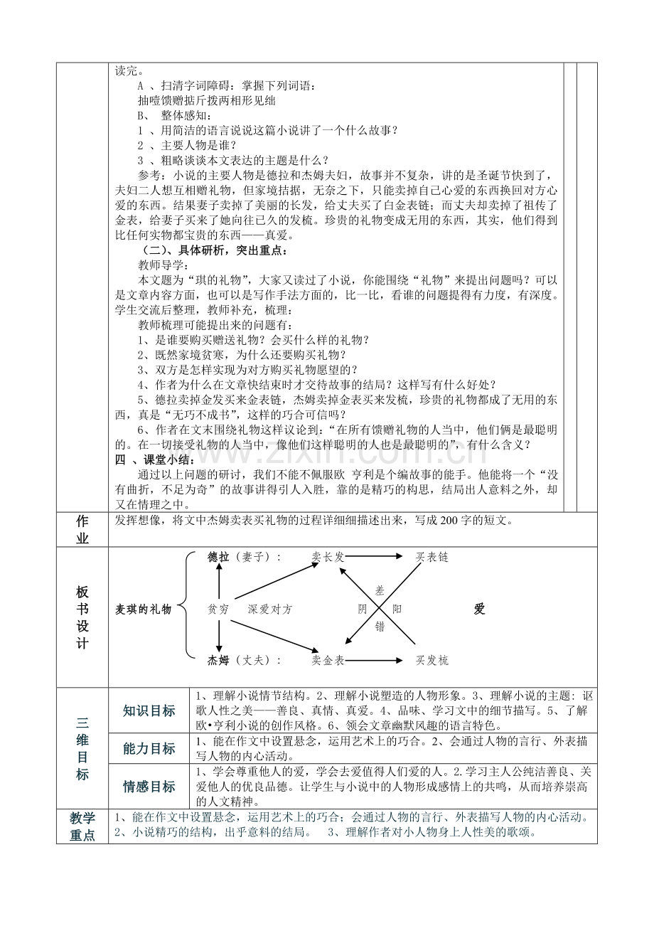 《麦琪的礼物》表格教学设计.doc_第2页