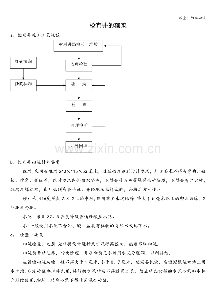 检查井的砖砌筑.doc_第1页