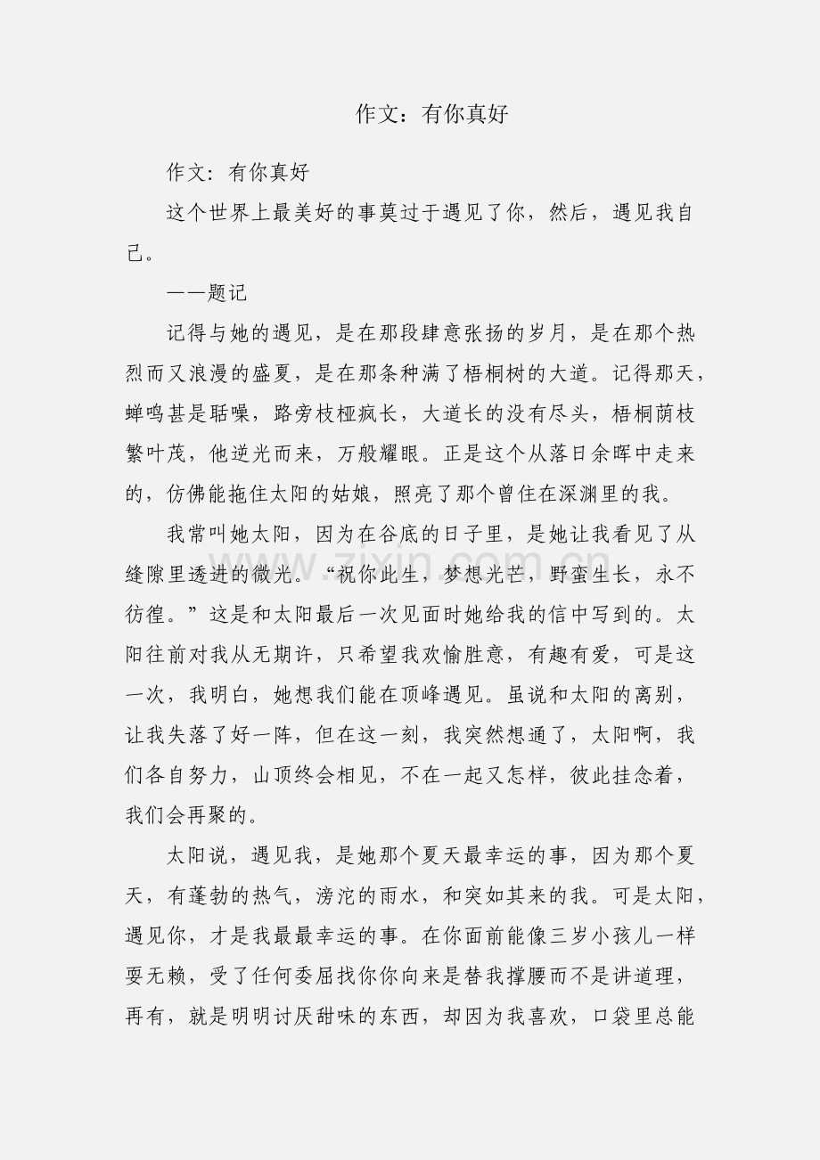 作文：有你真好.docx_第1页