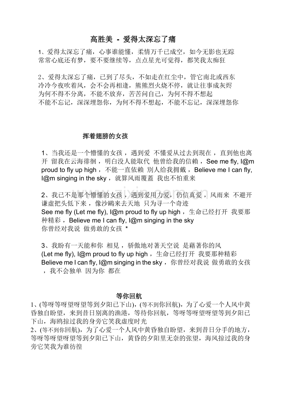 伤心城市, 逍遥,爱得太深忘了痛歌词.doc_第2页