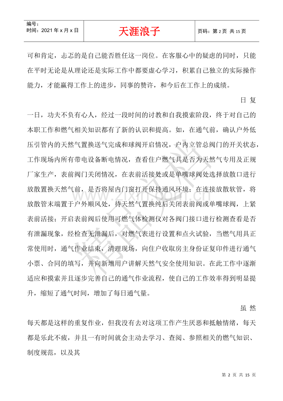 燃气行业个人年度总结.docx_第2页