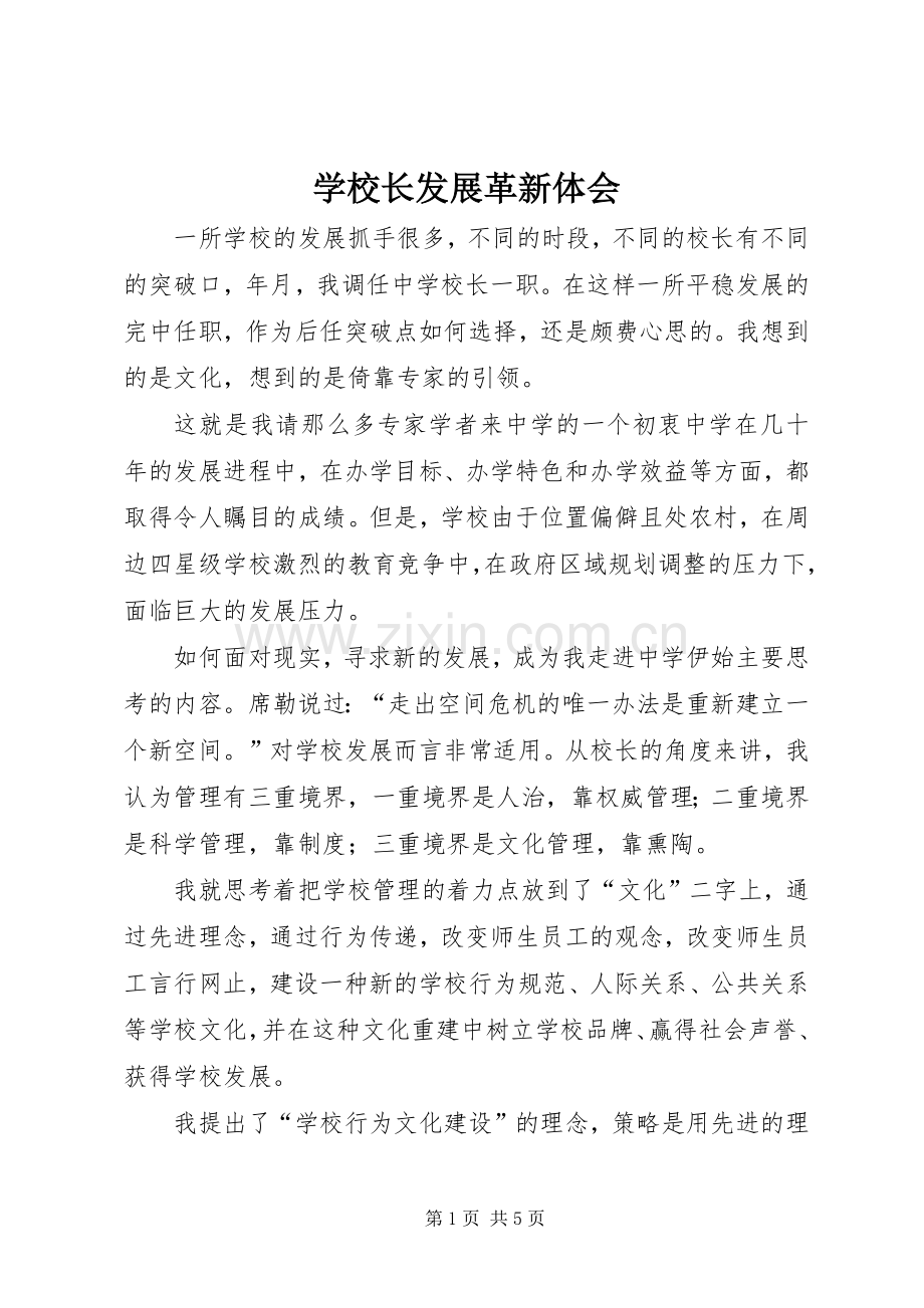 学校长发展革新体会.docx_第1页