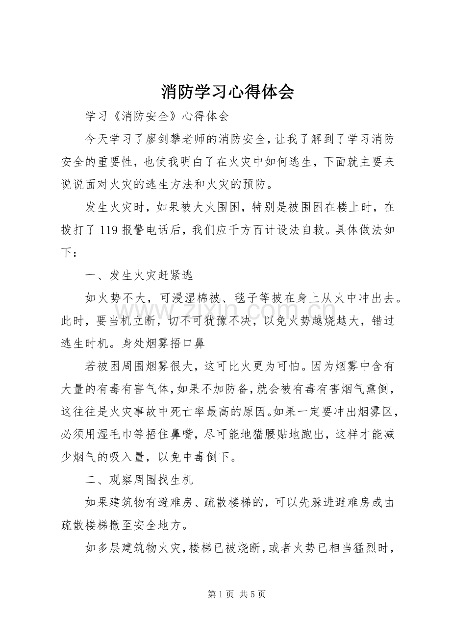 消防学习心得体会.docx_第1页