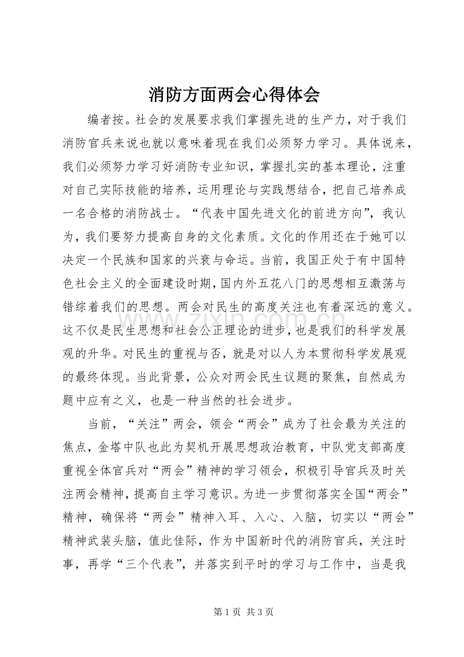 消防方面两会心得体会.docx_第1页