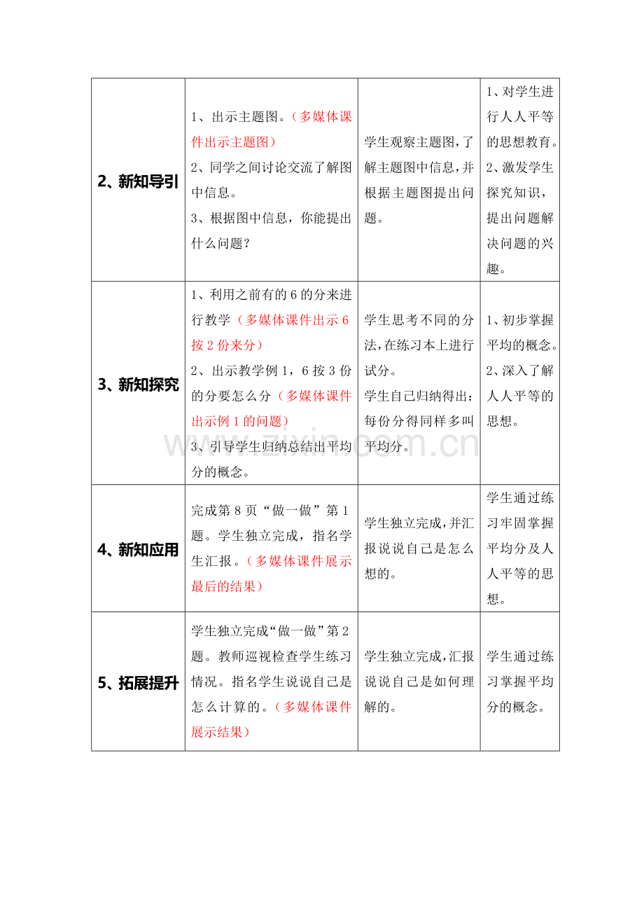 小学数学人教二年级平均分的概念教学设计.doc_第2页
