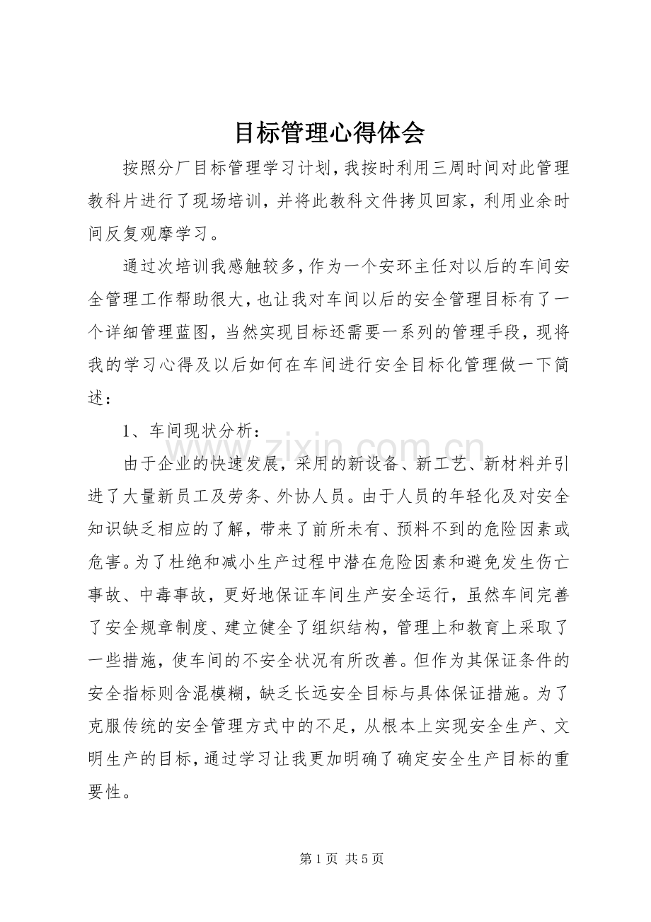 目标管理心得体会.docx_第1页