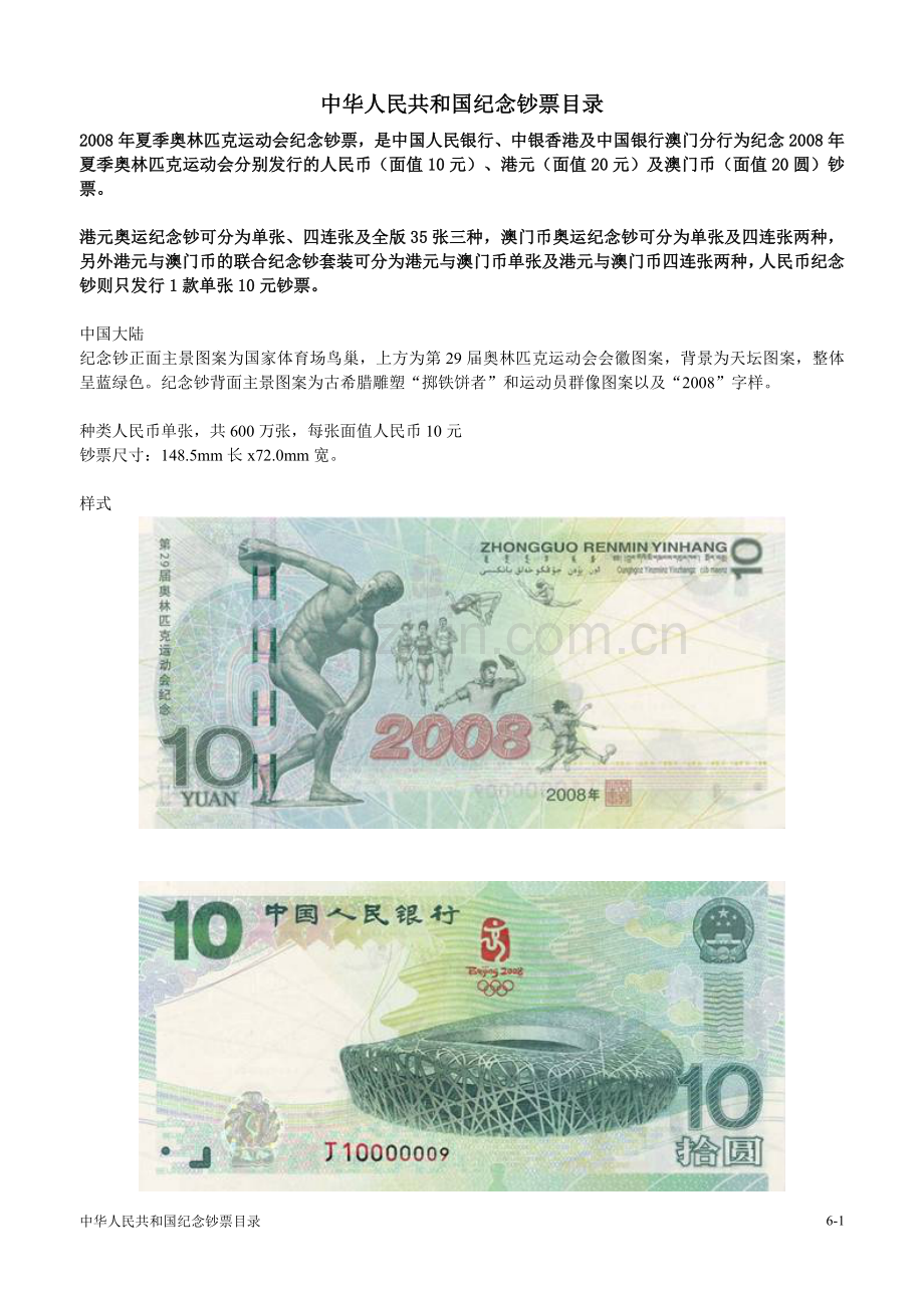 中华人民共和国纪念钞票目录(含图).doc_第1页