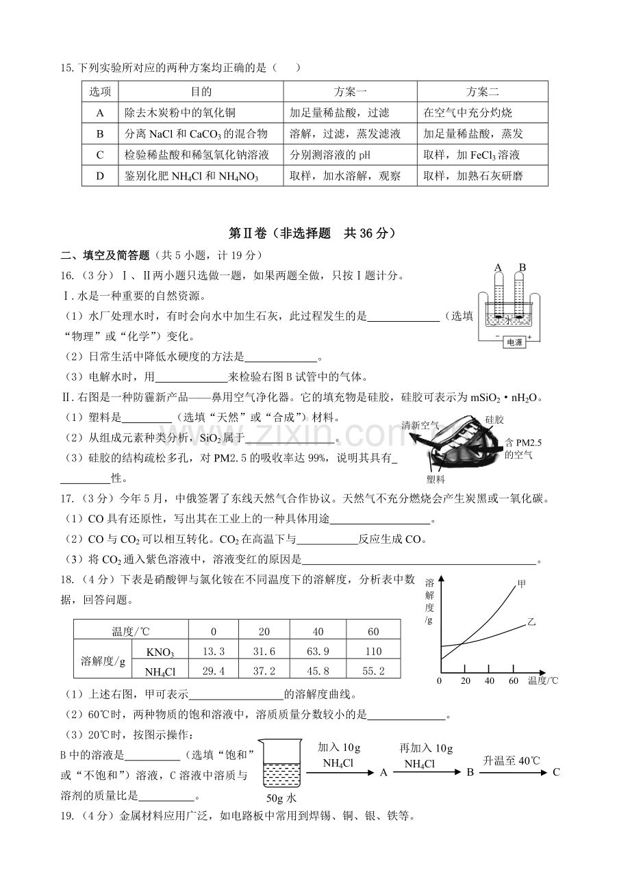 2014年陕西中考化学真题+答案.doc_第2页