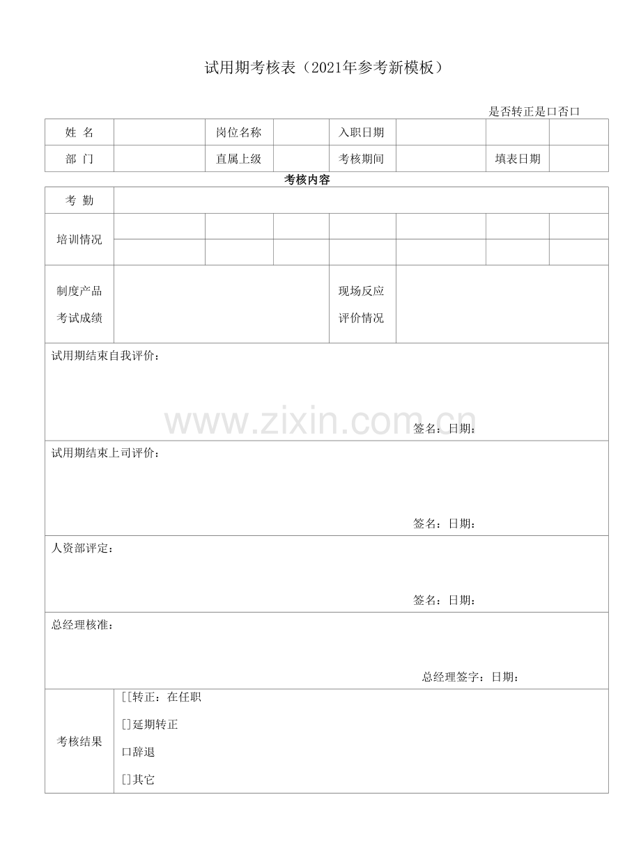 试用期考核表(2021年参考新模板).docx_第1页