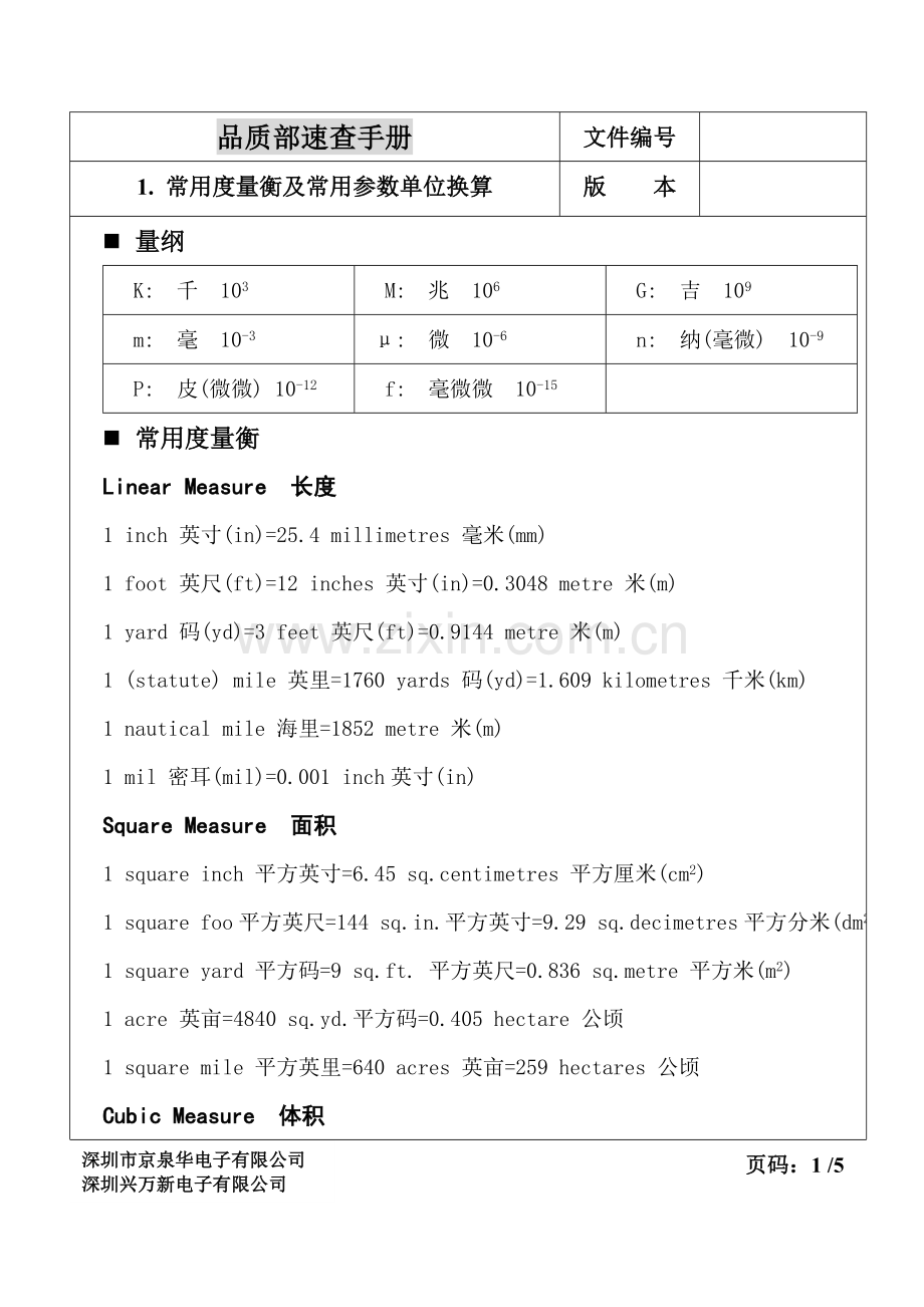 常用单位换算对照表.doc_第1页