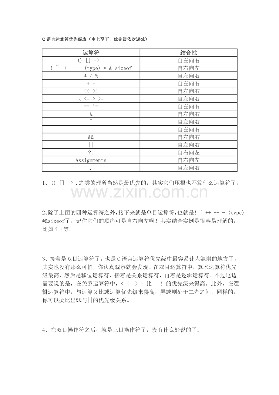 运算符优先级和结合性.doc_第1页