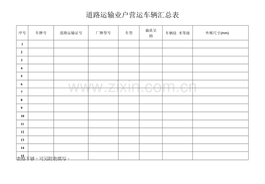 道路运输业户营运车辆汇总表.docx_第1页