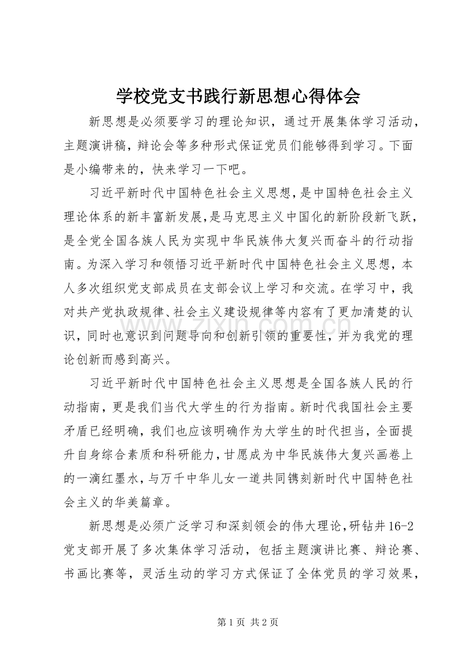 学校党支书践行新思想心得体会.docx_第1页