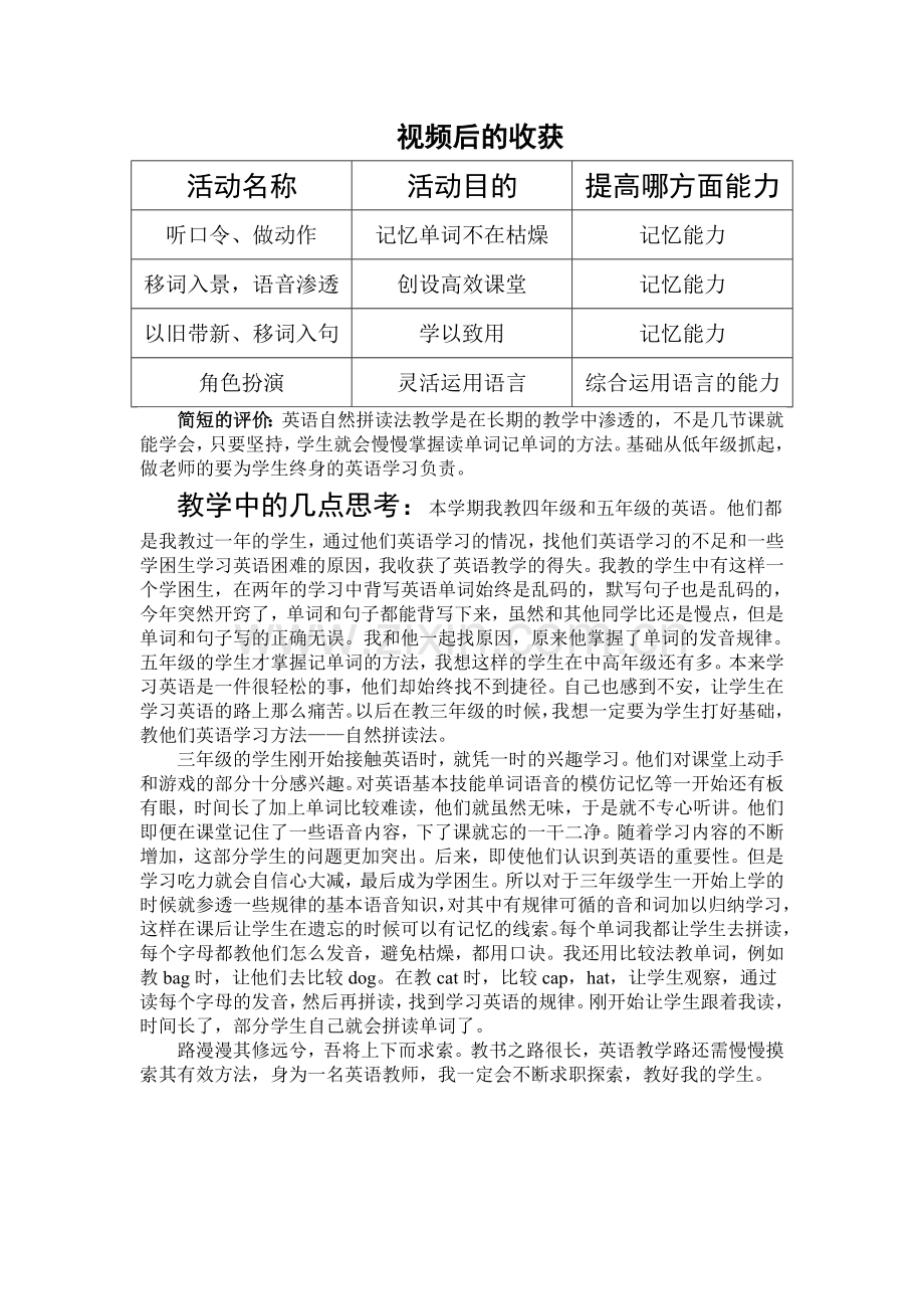 视频后的收获.doc_第1页