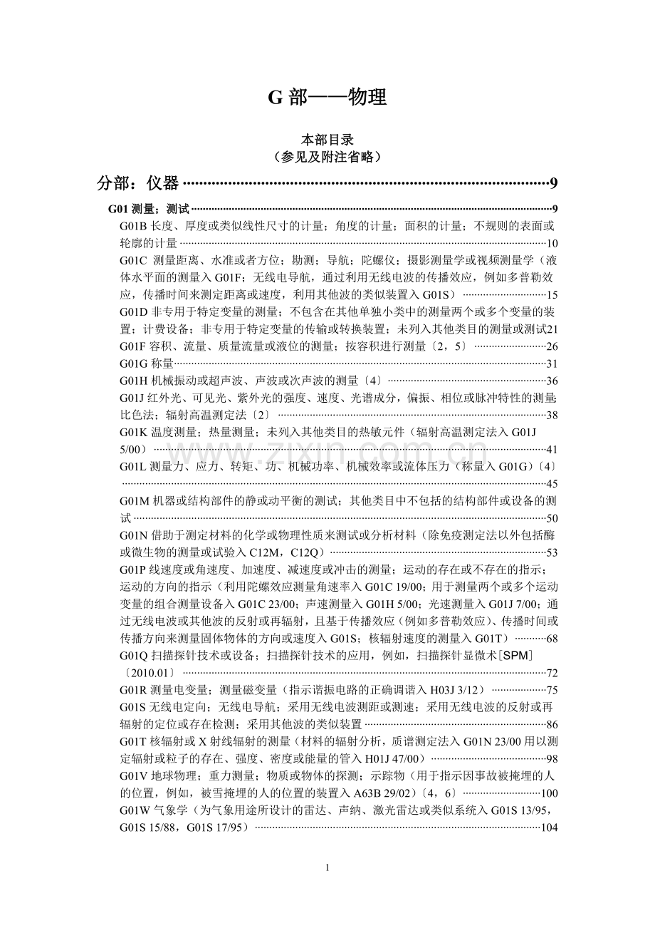 国际专利分类表(2015版)G——物理.doc_第1页
