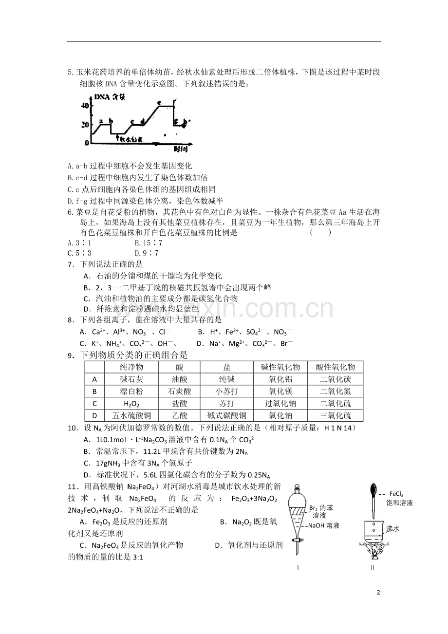 广东省连州市连州中学高三理综10月月考试题.doc_第2页