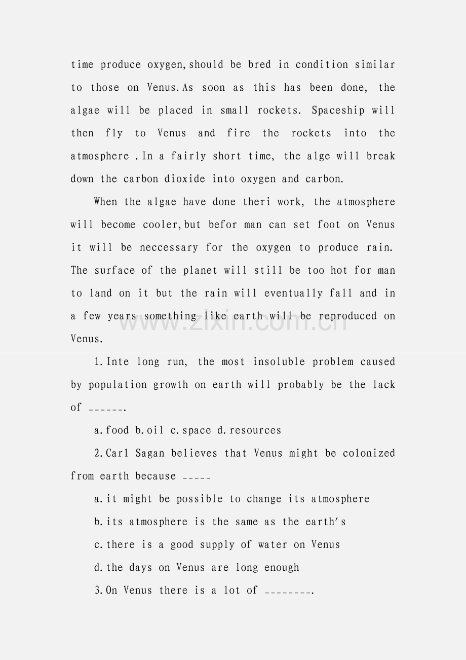 2020英语四级阅读理解训练附答案优秀模板三篇.docx_第2页