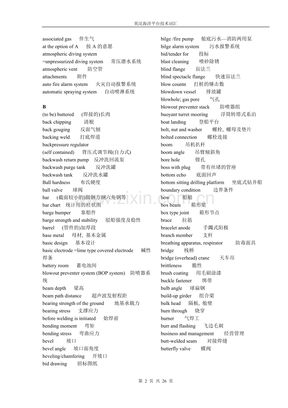 英汉海洋平台技术词汇.doc_第2页