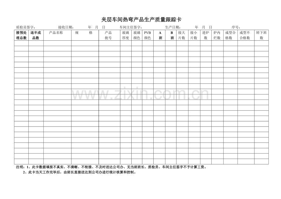 夹层车间产品生产跟踪卡.doc_第1页