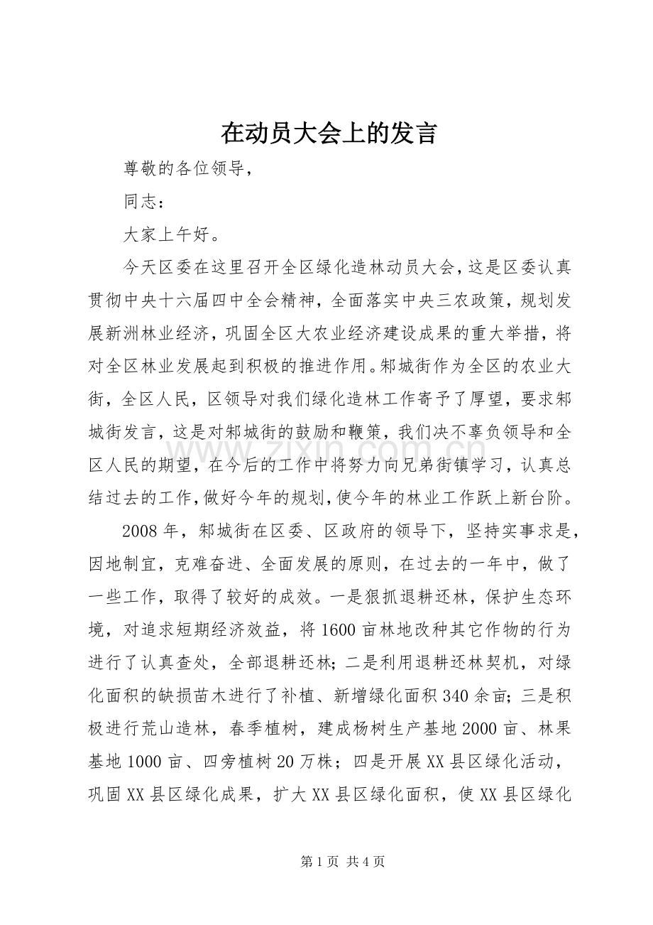 在动员大会上的发言.docx_第1页