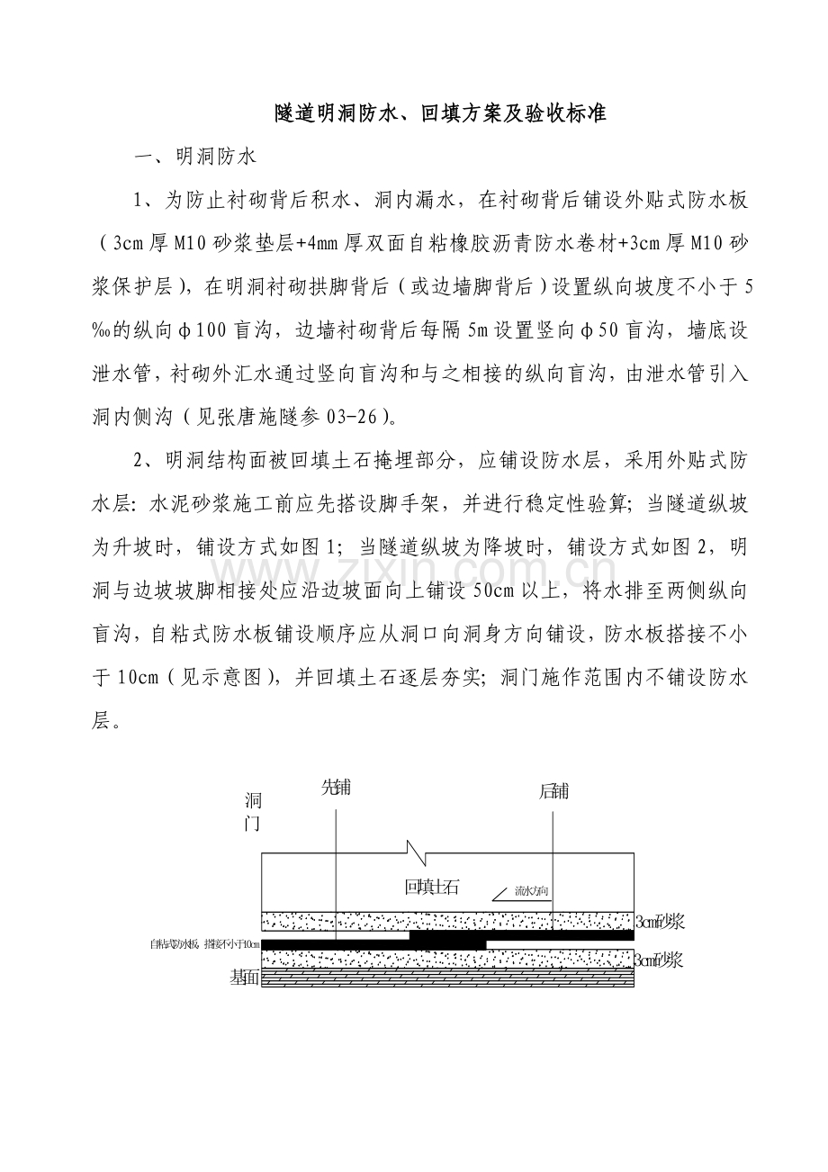 隧道明洞防水及回填方案及验收标准.doc_第1页