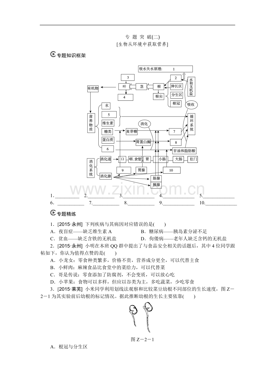 专题突破(二)生物从环境中获取营养.doc_第1页