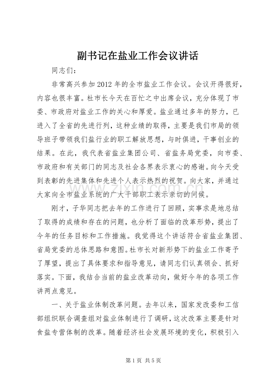 副书记在盐业工作会议讲话.docx_第1页