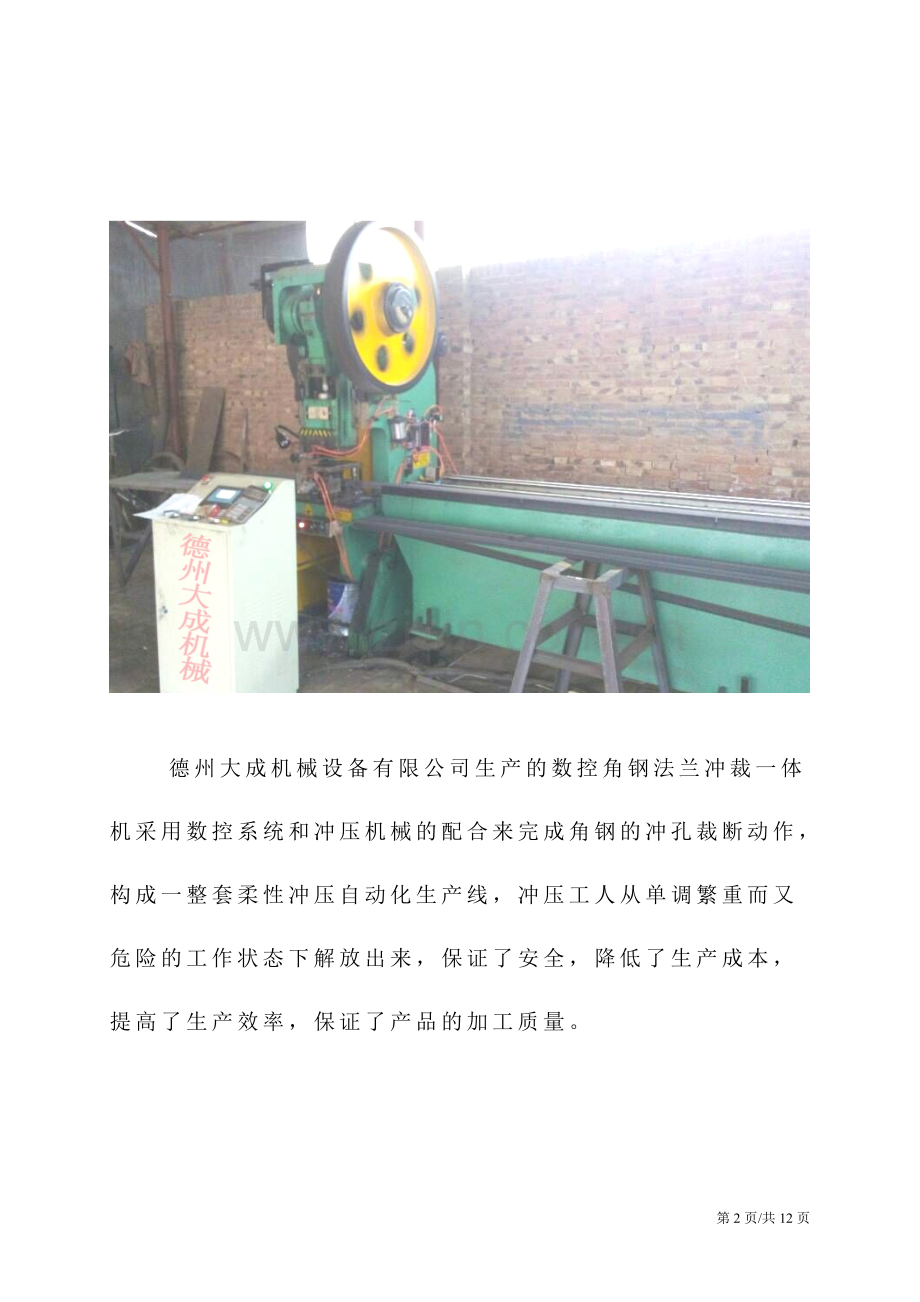 数控角钢法兰冲裁生产线.doc_第2页