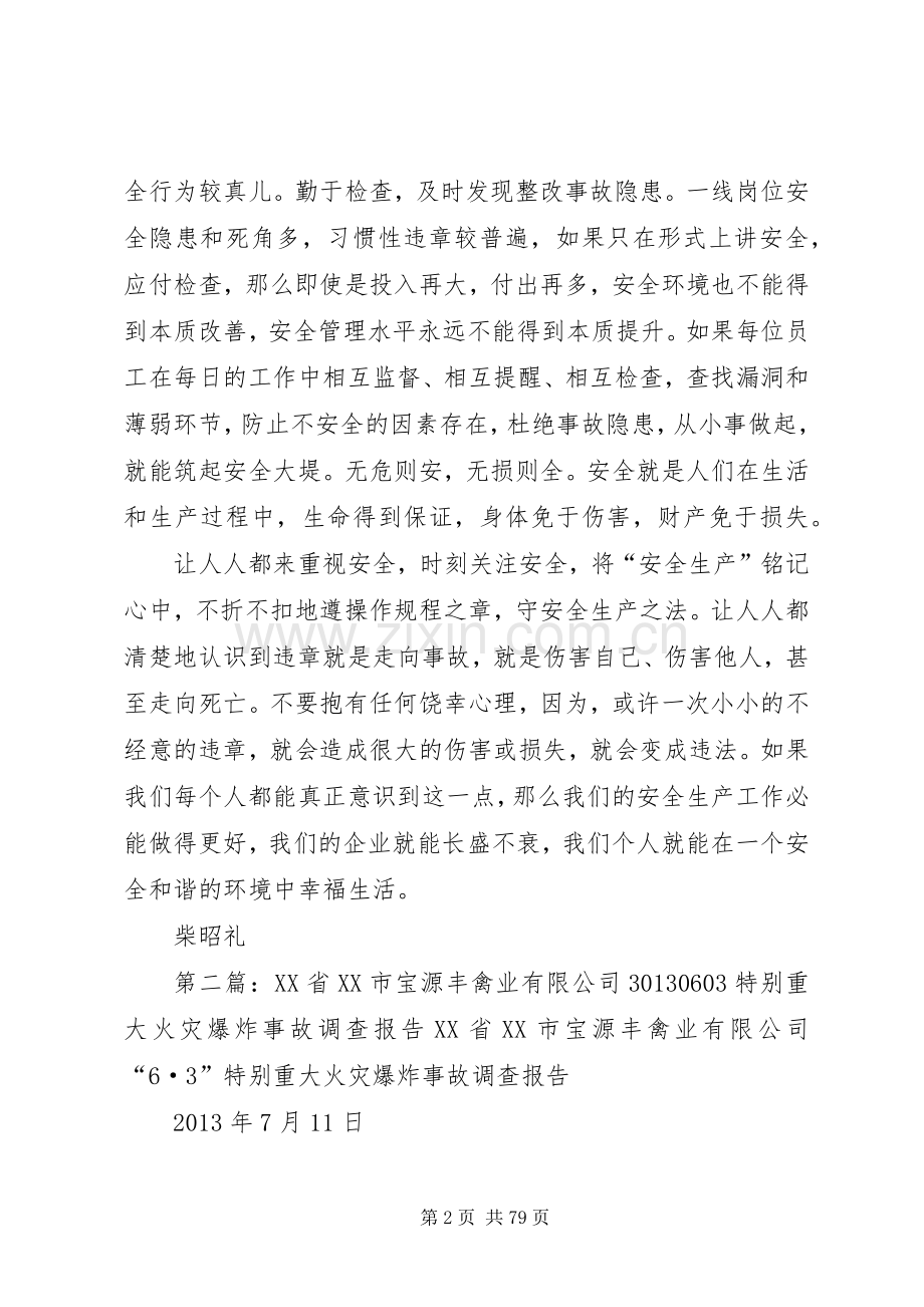 XX省宝源丰禽业公司火灾事故感想.docx_第2页