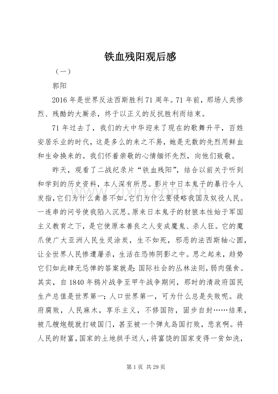 铁血残阳观后感.docx_第1页