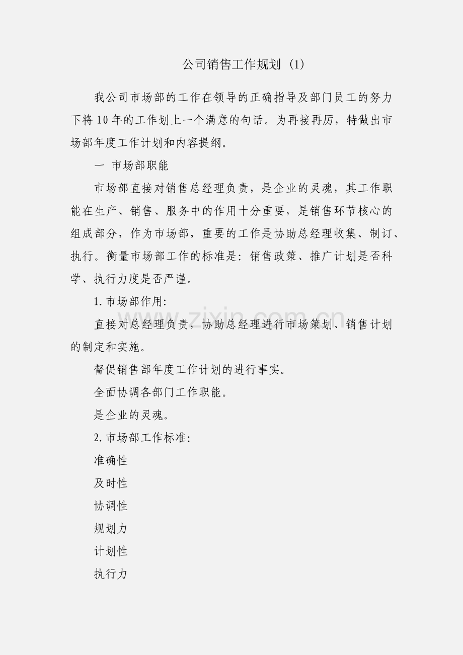 公司销售工作规划 (1).docx_第1页