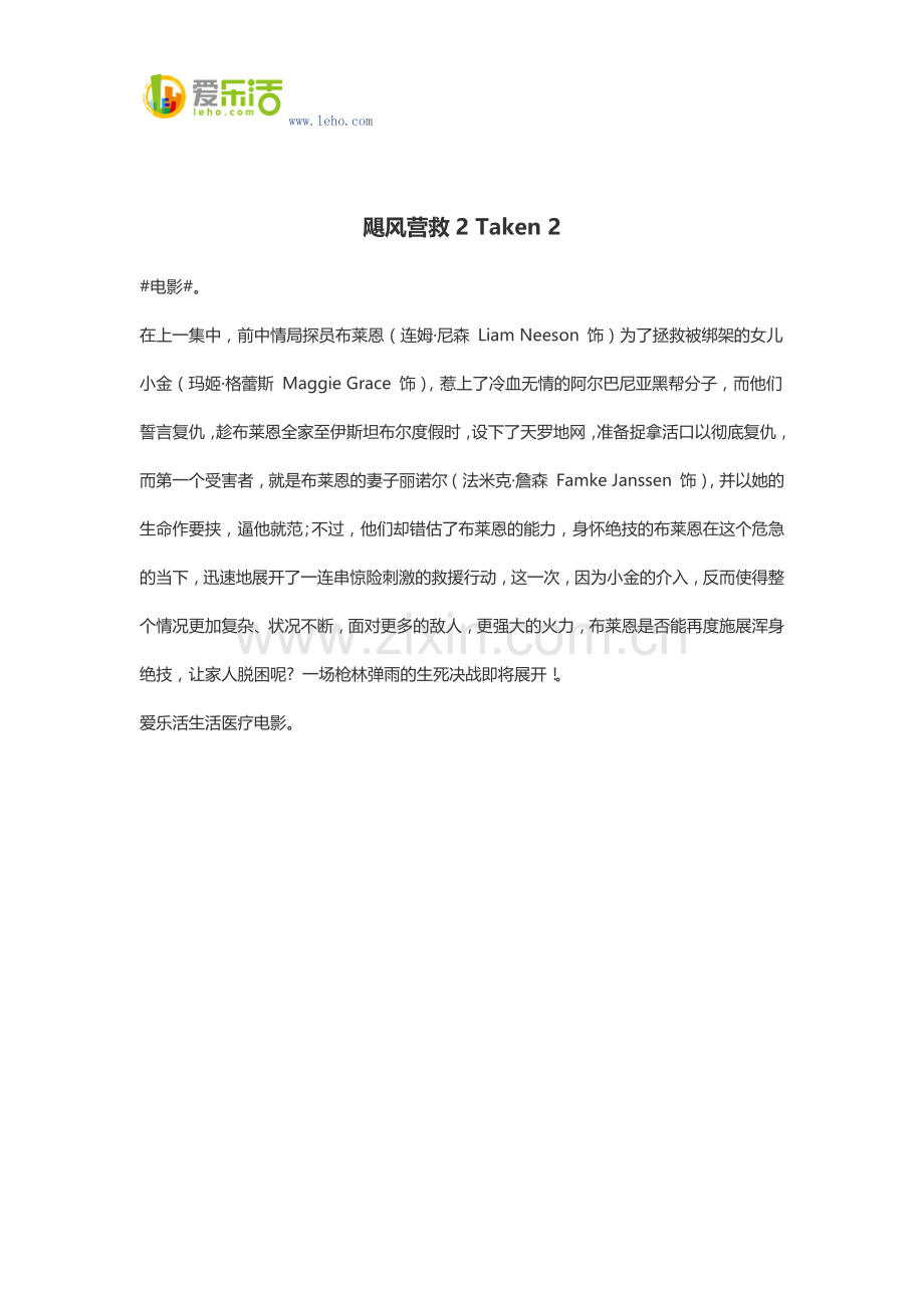 飓风营救2 Taken 2.docx_第1页