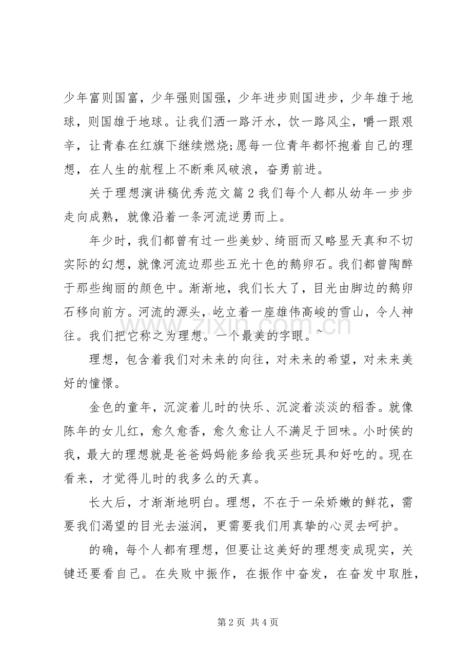 关于理想演讲稿优秀范文.docx_第2页