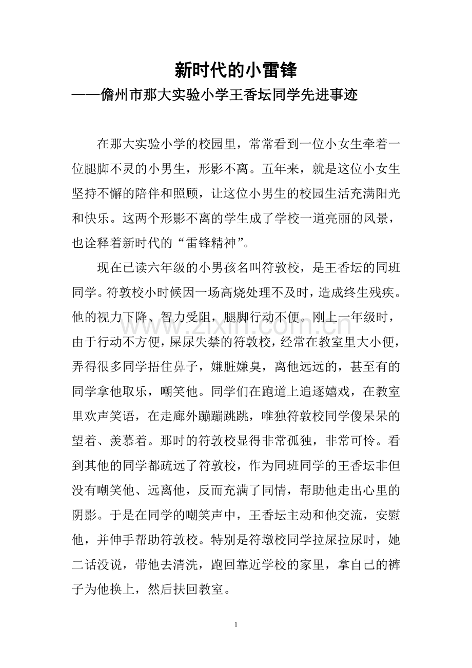 新时代的小雷锋(那大实验小学).doc_第1页