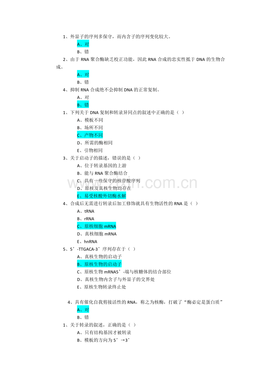 RNA的生物合成.doc_第1页