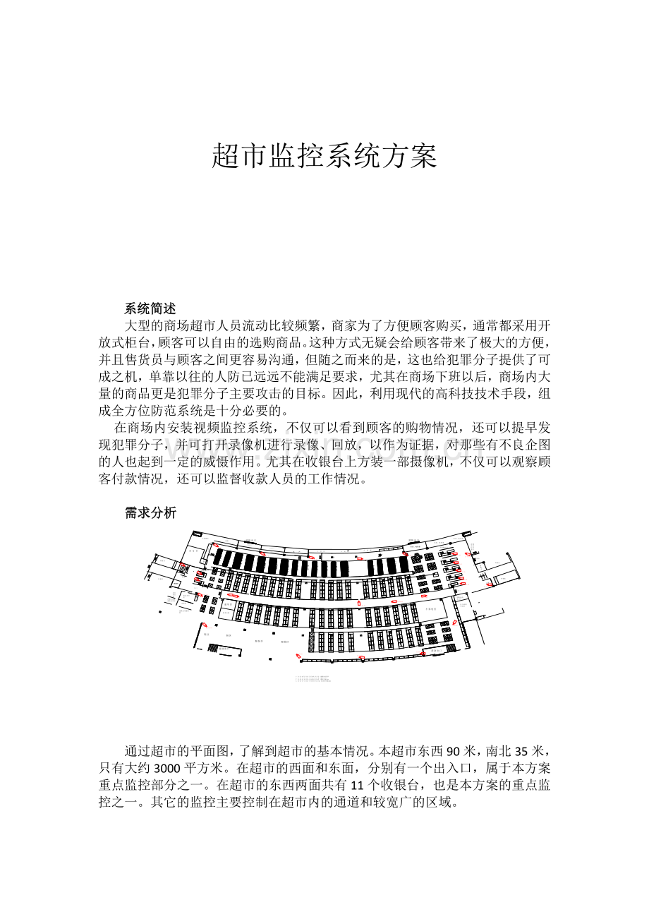 超市监控系统方案.docx_第1页