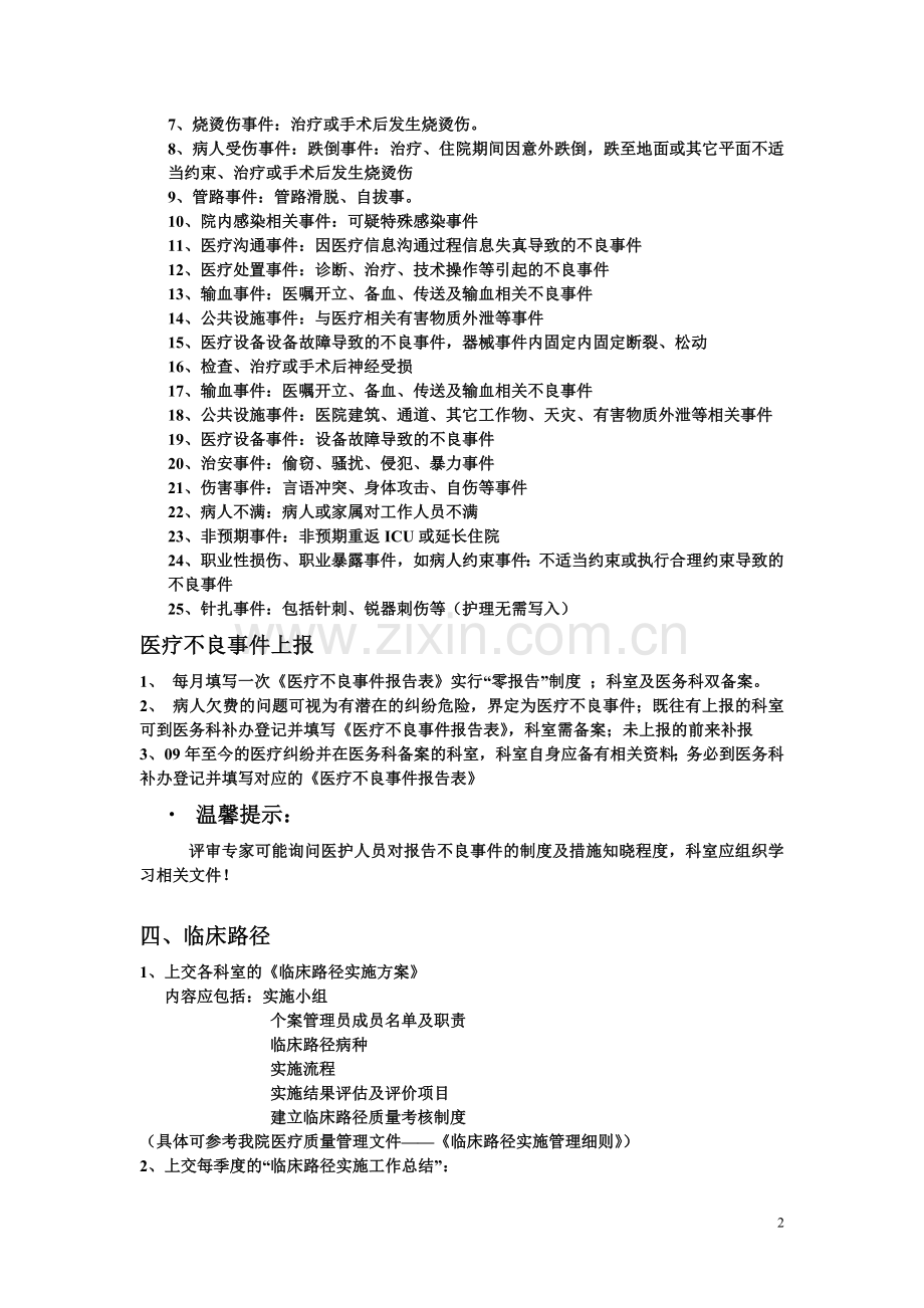 打印给科室主任和秘书的word(医务科要求上交材料).doc_第2页