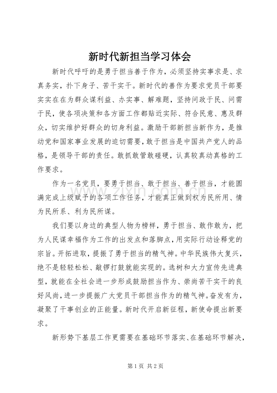 新时代新担当学习体会.docx_第1页