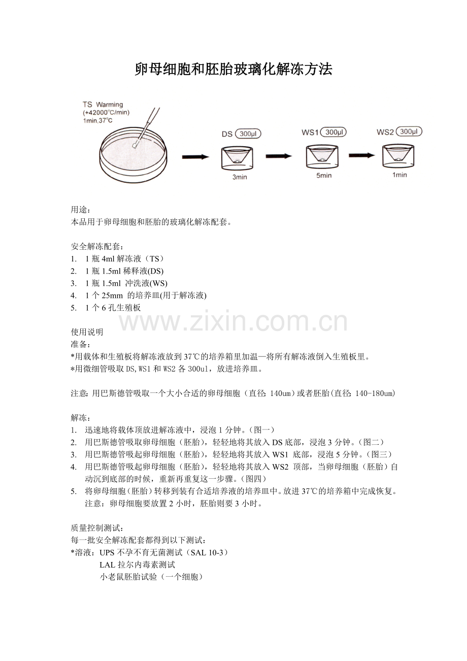 卵母细胞和胚胎玻璃化冷冻方法.doc_第1页