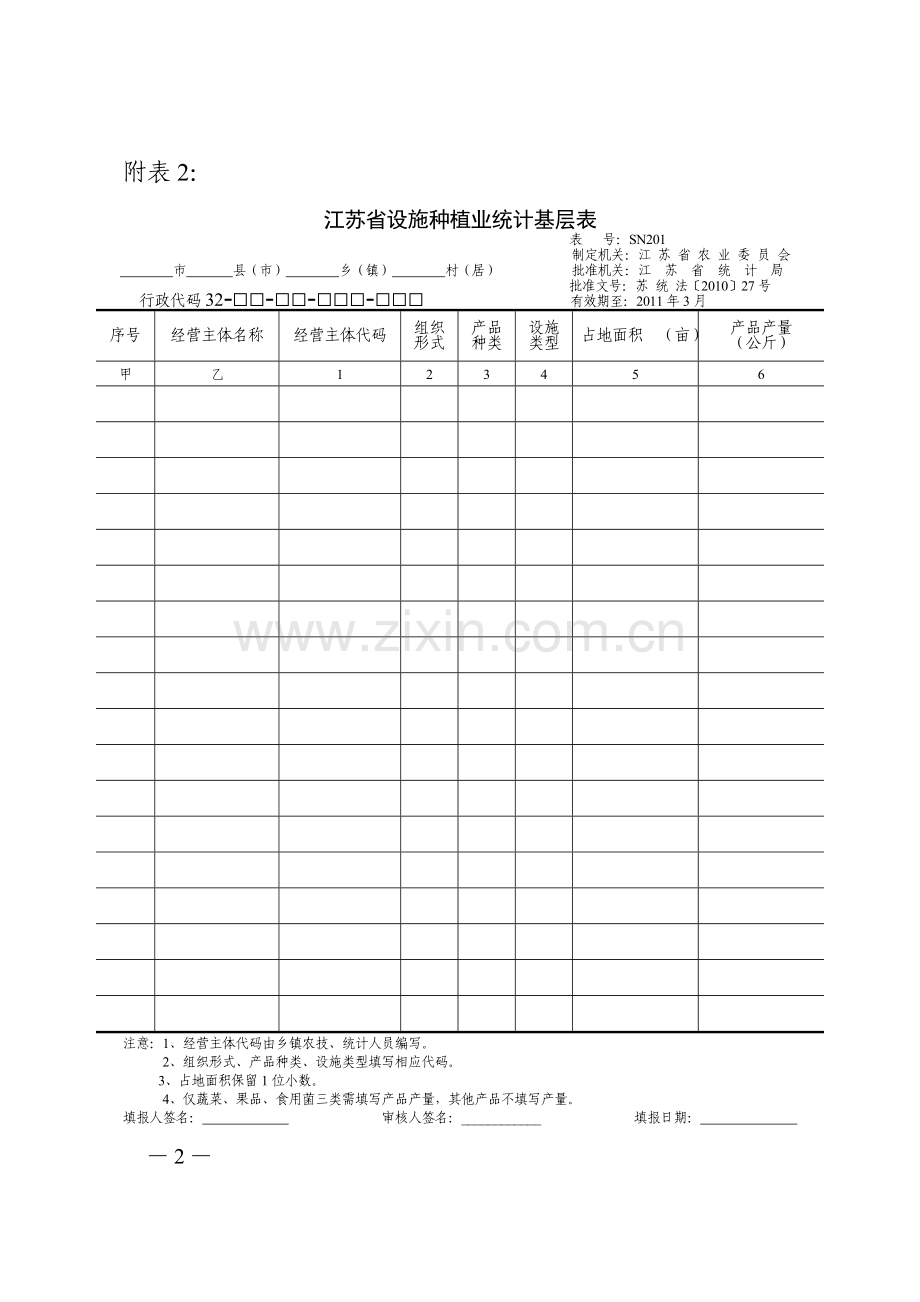 江苏省高效农业统计基层表.doc_第2页