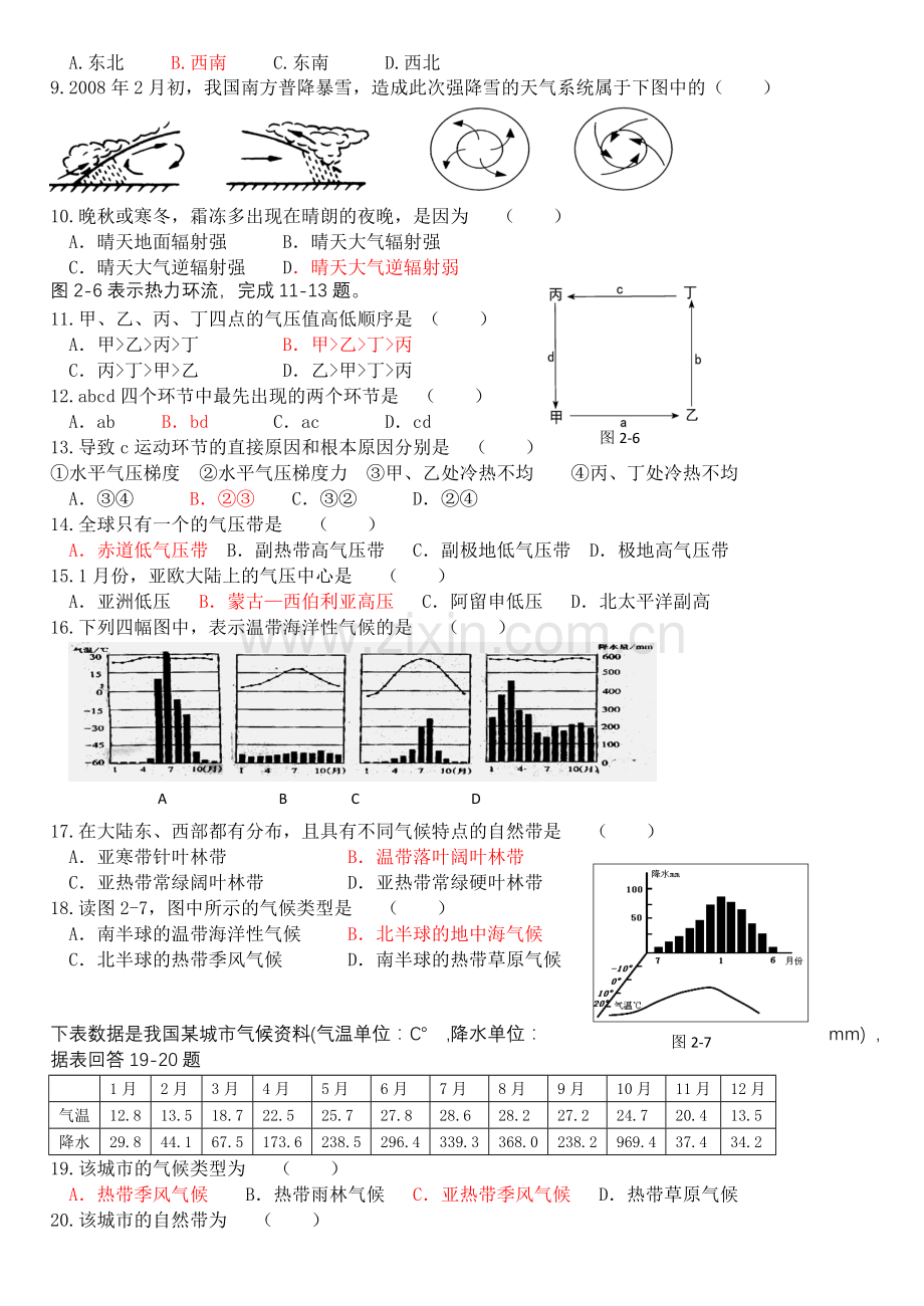 高中地理必修一学业水平考试专题卷(二).doc_第2页