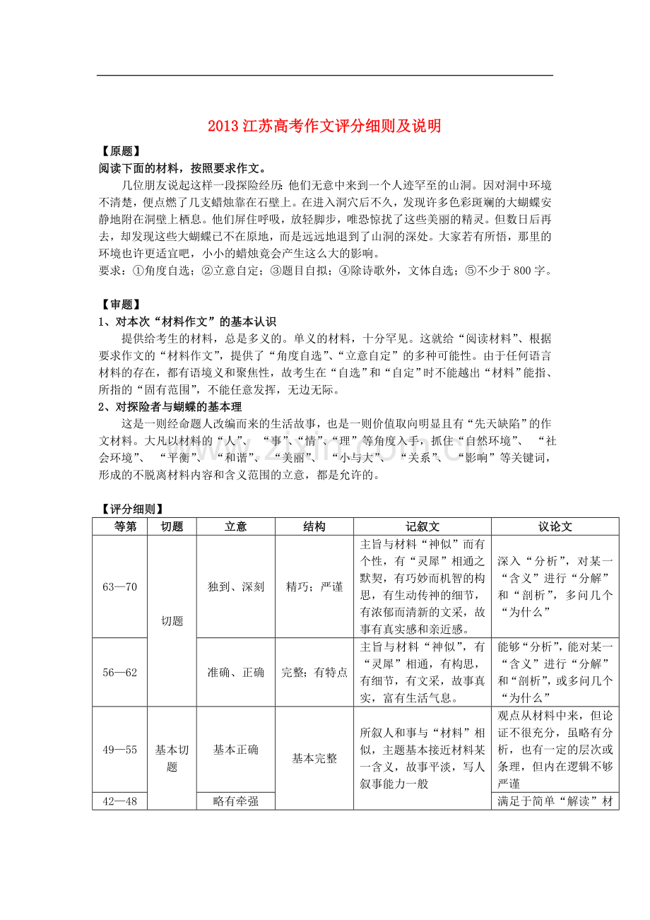 江苏省2013高考语文-作文评分细则及说明.doc_第1页