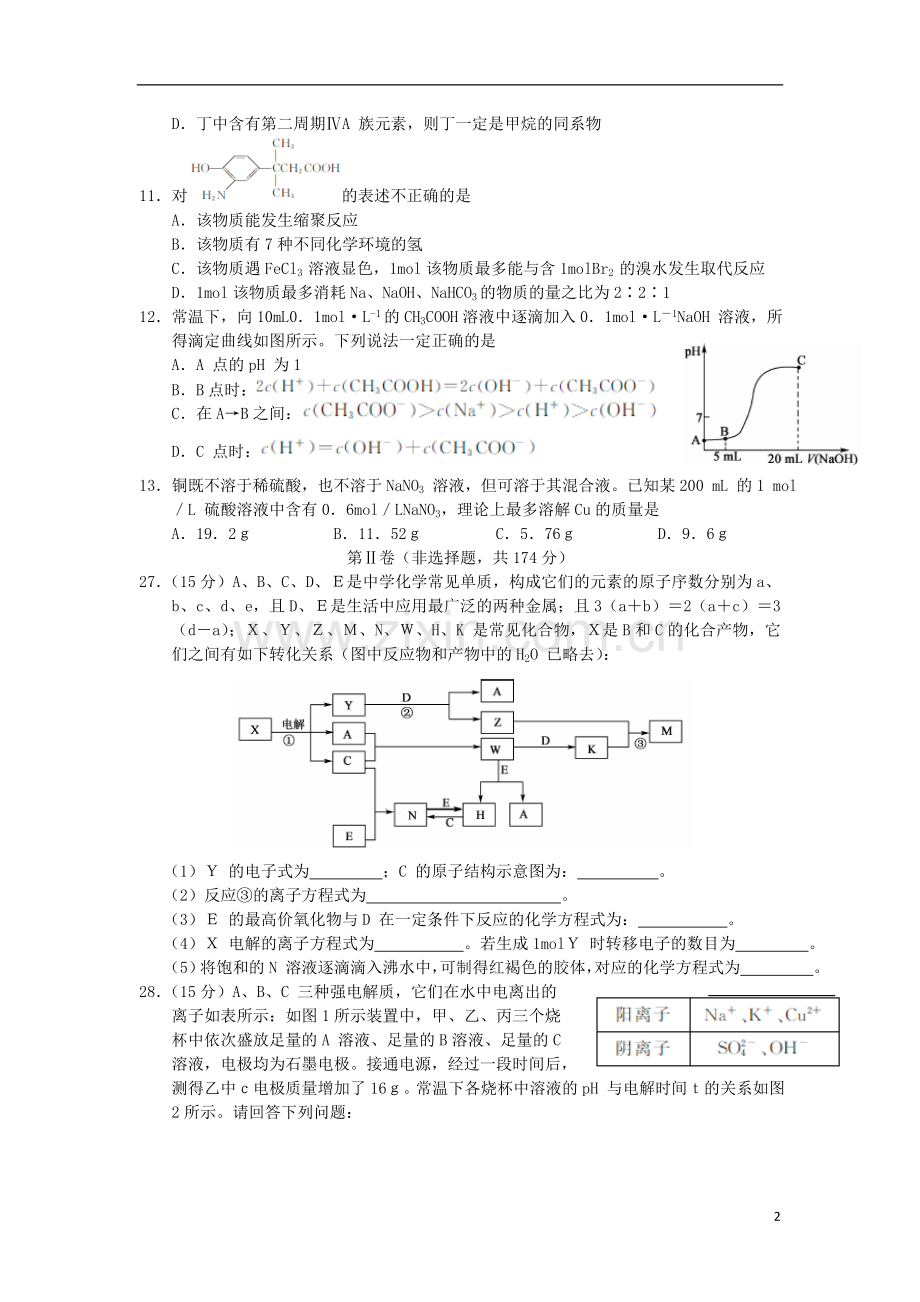 广西2013届高三化学信息试题(二)新人教版.doc_第2页