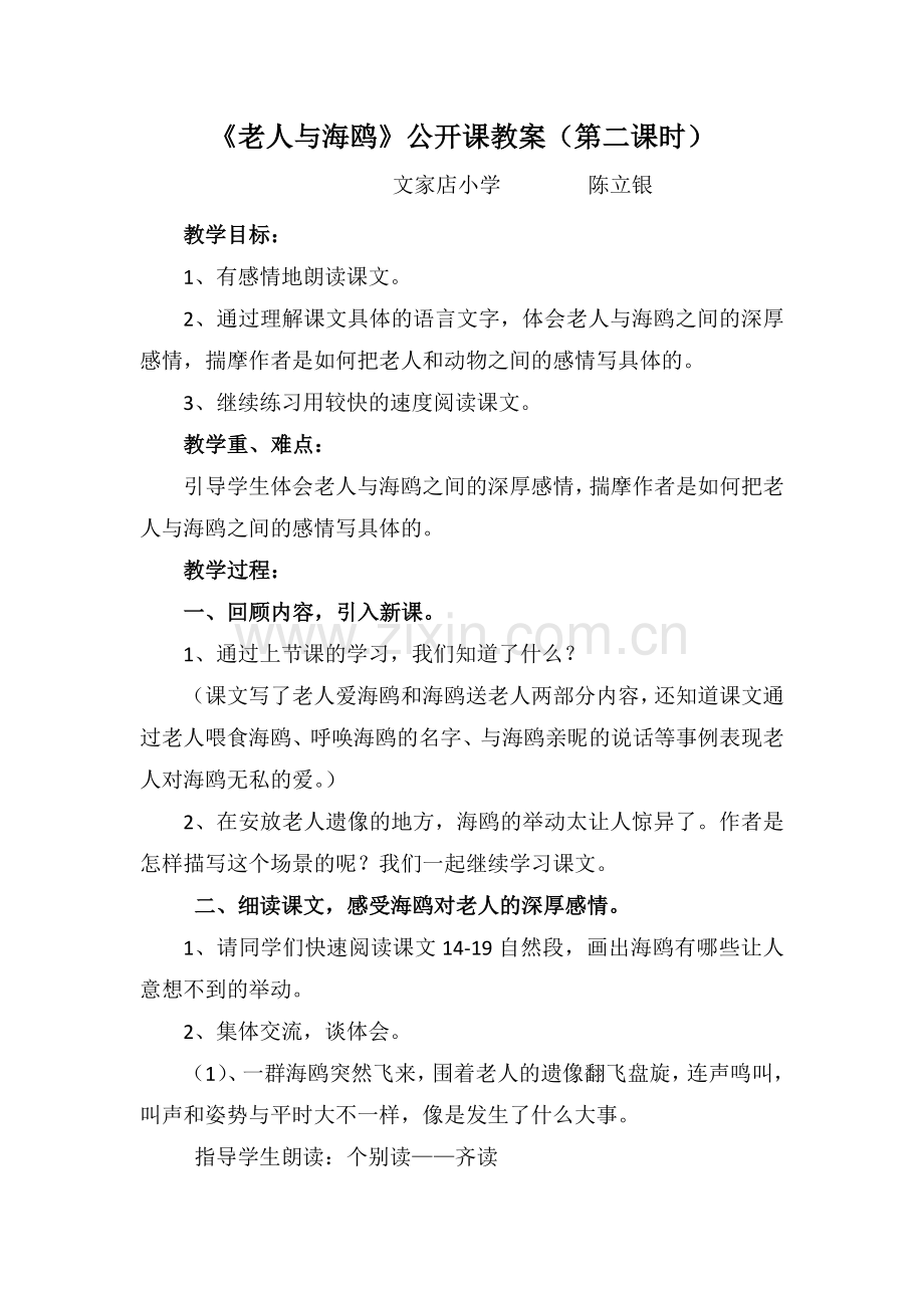 老人与海鸥jiaoan.doc_第1页